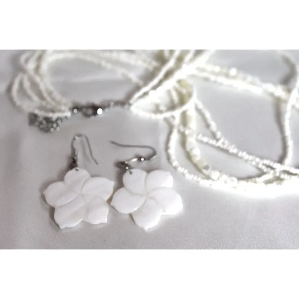 Aloha (love, peace, compassion) Mother Of Pearl Shell Earrings & 20